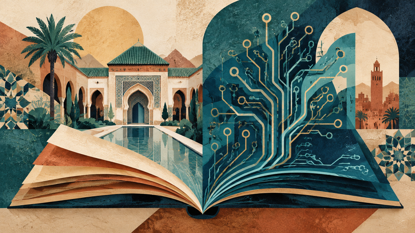 Illustration conceptuelle générée: apprentissage et intelligence artificielle. Aucun événement, lieu ou personnage réel représenté.